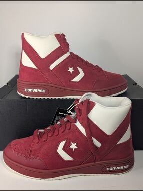 Converse Weapon Red White Suede Men's Size 9.5